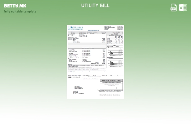 Модерен стил шаблон верзија на сметки за комунални услуги USA Peoples Gas